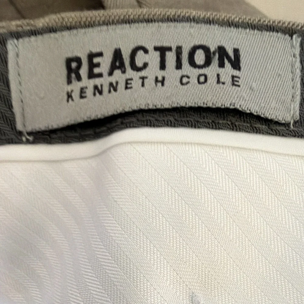 Reaction Kenneth Cole Dress Pants Men 32x29 Gray Twill Slim Straight Stretch